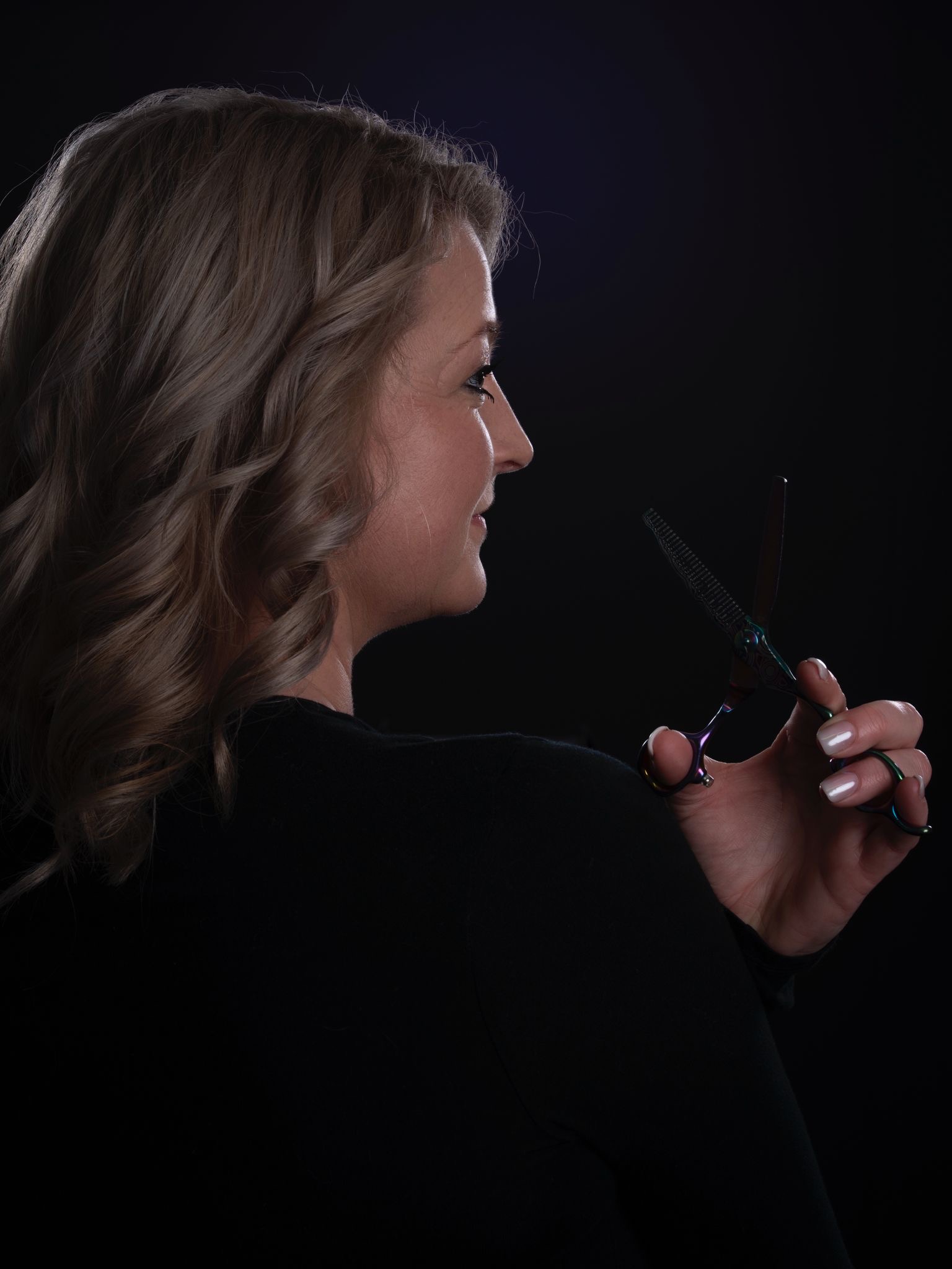 Sarah Driessen silhouet profiel met schaar en kam